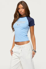 Uruguay Contrast Raglan T Shirt