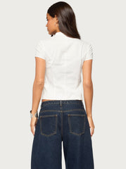 Yali Woven Napoleon Top
